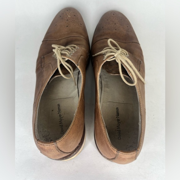 David Mayer Naman Oxfords Lace Up Dress Shoes Men Size 42 US 9 Brown Leather - Picture 12 of 16